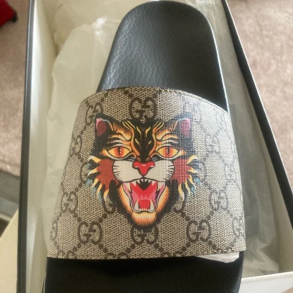 Shoes Slipper Gucci Tiger Gucci Tiger Print Princetown Mules